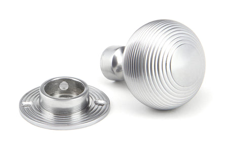 From The Anvil - Satin Chrome Heavy Beehive Mortice/Rim Knob Set | Sku. 91974 | Trade Door Handles.