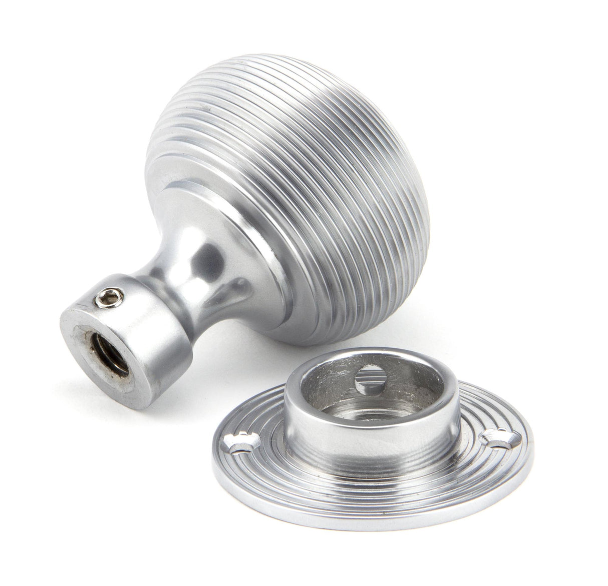 From The Anvil - Satin Chrome Heavy Beehive Mortice/Rim Knob Set | Sku. 91974 | Trade Door Handles.