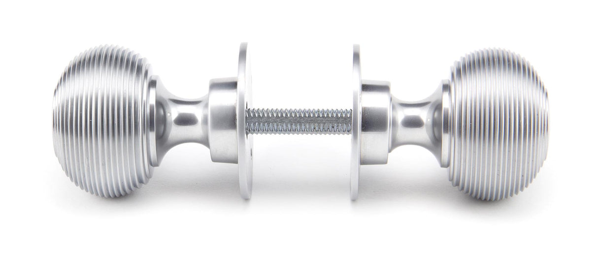 From The Anvil - Satin Chrome Heavy Beehive Mortice/Rim Knob Set | Sku. 91974 | Trade Door Handles.