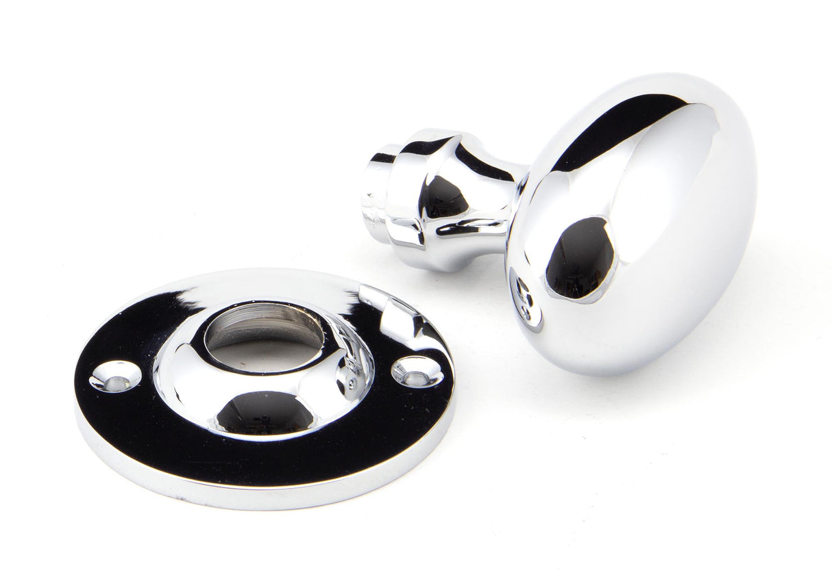 From The Anvil - Polished Chrome Oval Mortice/Rim Knob Set | Sku. 91975 | Trade Door Handles.