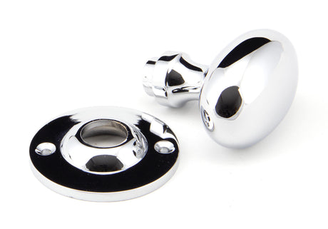 From The Anvil - Polished Chrome Oval Mortice/Rim Knob Set | Sku. 91975 | Trade Door Handles.