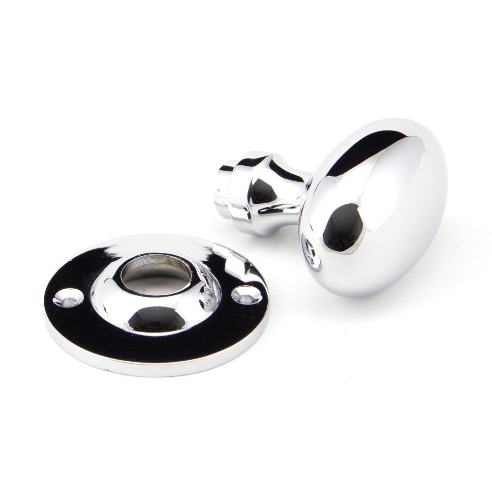 From The Anvil - Polished Chrome Oval Mortice/Rim Knob Set | Sku. 91975 | Trade Door Handles.