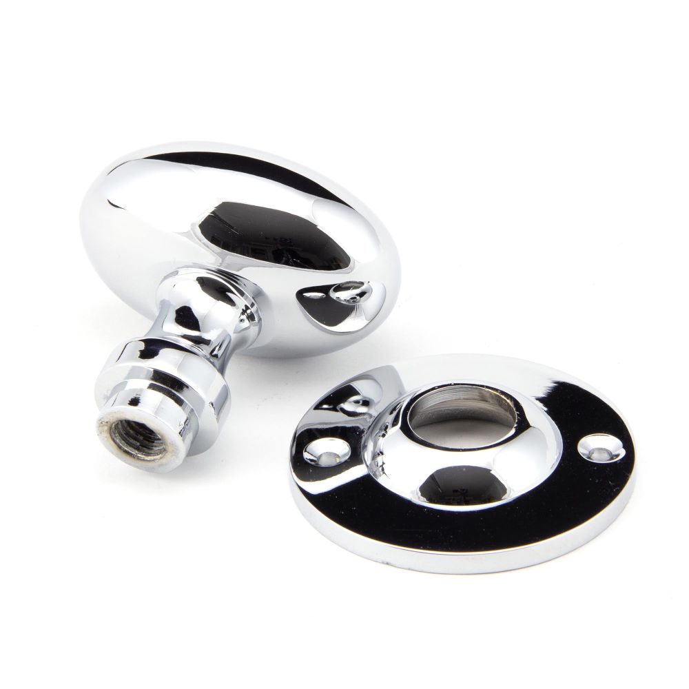 From The Anvil - Polished Chrome Oval Mortice/Rim Knob Set | Sku. 91975 | Trade Door Handles.