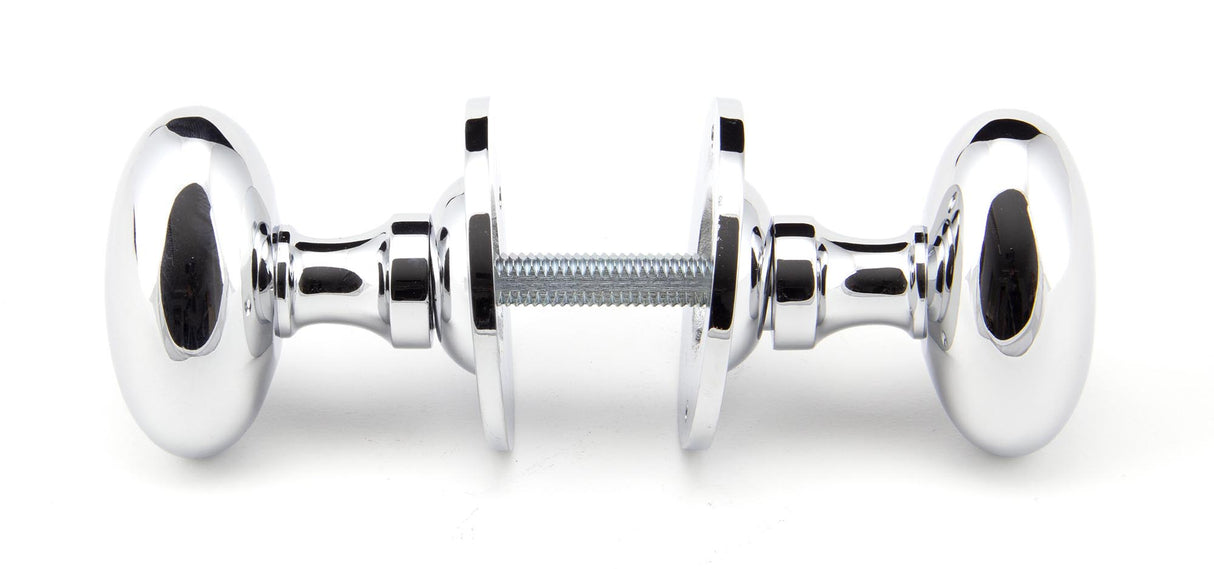 From The Anvil - Polished Chrome Oval Mortice/Rim Knob Set | Sku. 91975 | Trade Door Handles.