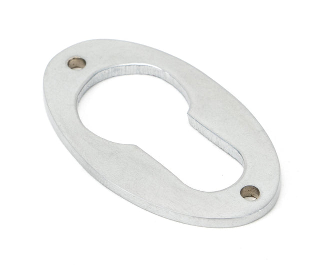 From The Anvil - Satin Chrome Oval Euro Escutcheon | Sku. 91986 | Trade Door Handles.