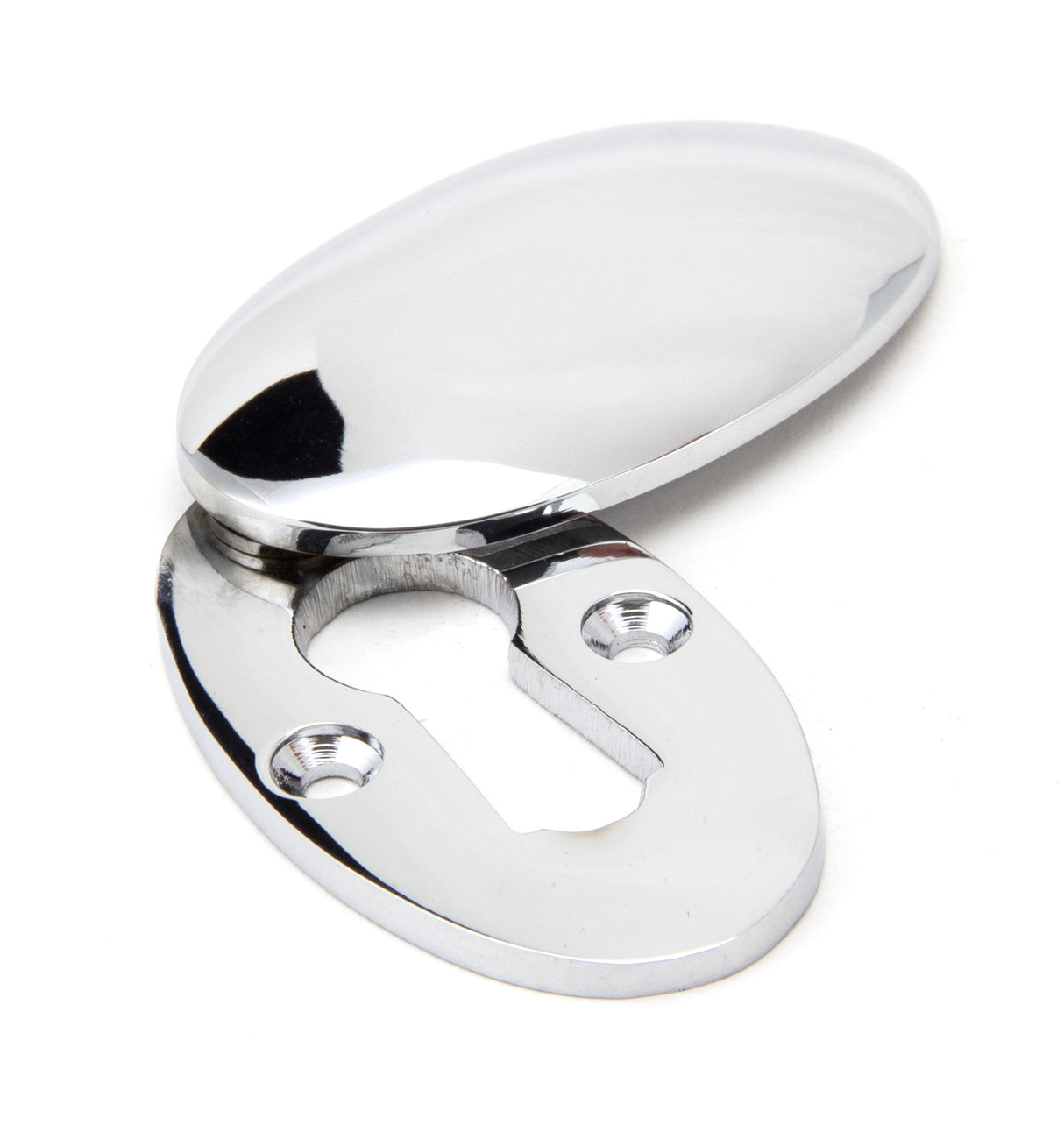 From The Anvil - Polished Chrome Oval Escutcheon & Cover | Sku. 91990 | Trade Door Handles.