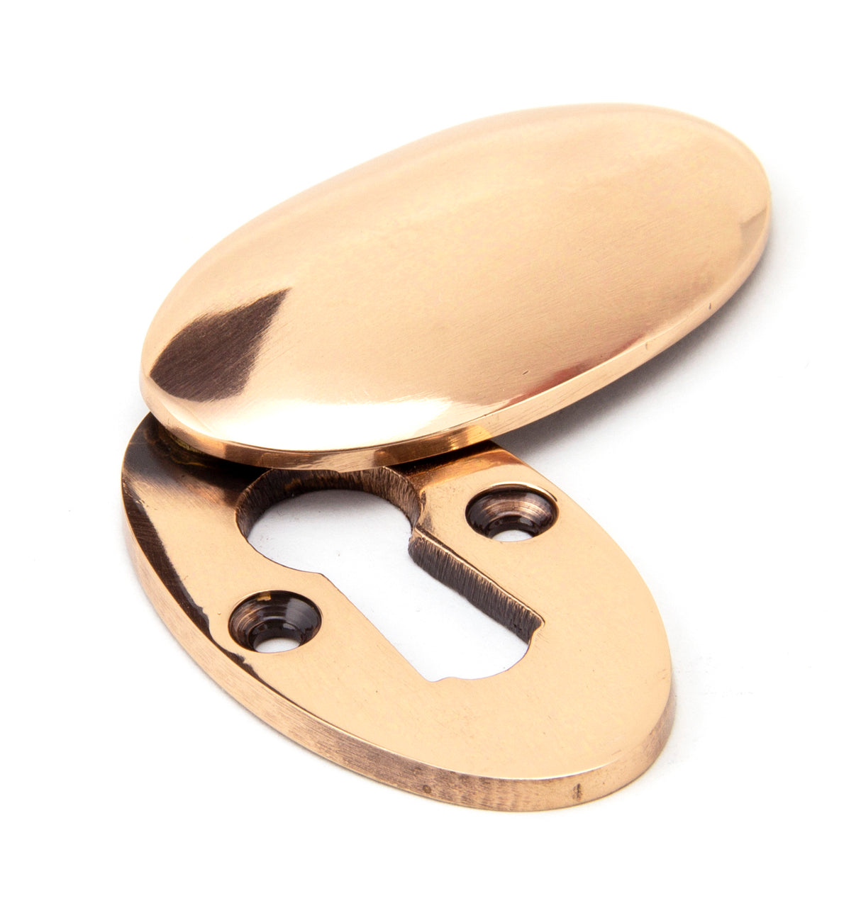 From The Anvil - Polished Bronze Oval Escutcheon & Cover | Sku. 91992 | Trade Door Handles.