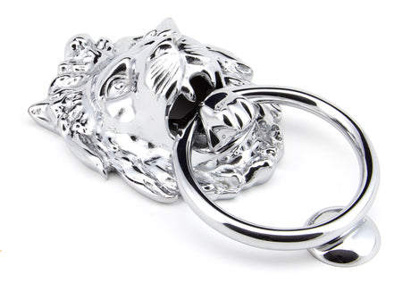 From The Anvil - Polished Chrome Lion Head Door Knocker | Sku. 91998 | Trade Door Handles.