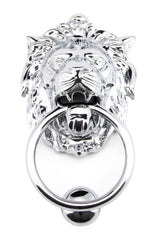 From The Anvil - Polished Chrome Lion Head Door Knocker | Sku. 91998 | Trade Door Handles.