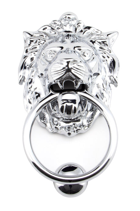 From The Anvil - Polished Chrome Lion Head Door Knocker | Sku. 91998 | Trade Door Handles.