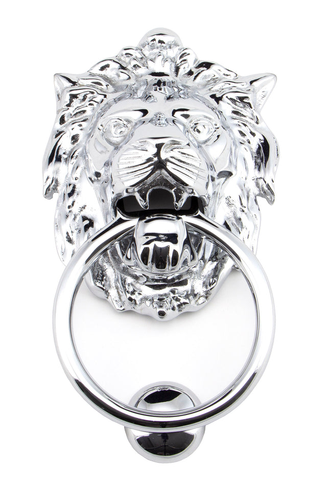 From The Anvil - Polished Chrome Lion Head Door Knocker | Sku. 91998 | Trade Door Handles.