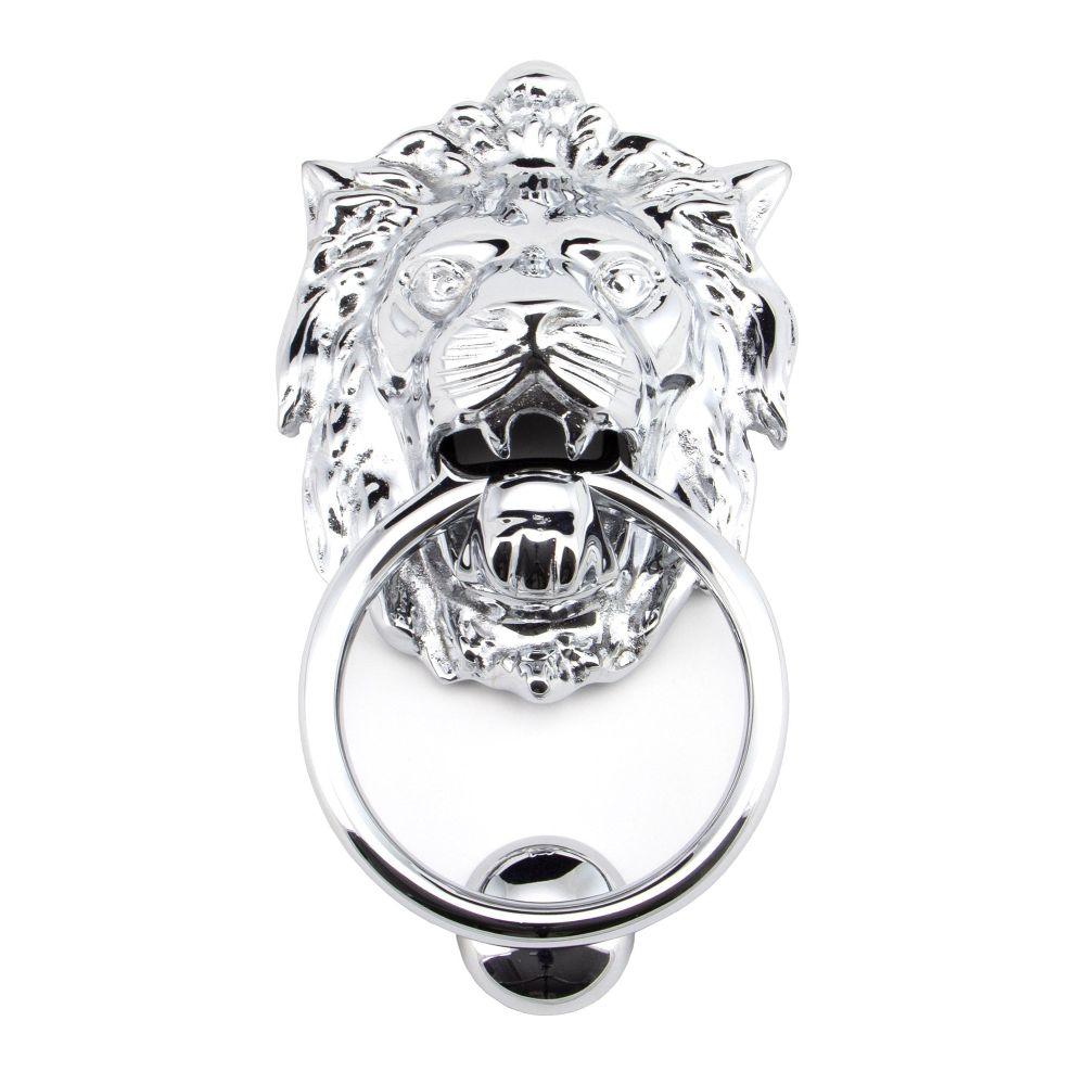 From The Anvil - Polished Chrome Lion Head Door Knocker | Sku. 91998 | Trade Door Handles.