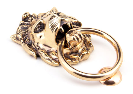 From The Anvil - Polished Bronze Lion Head Door Knocker | Sku. 91999 | Trade Door Handles.