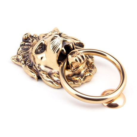 From The Anvil - Polished Bronze Lion Head Door Knocker | Sku. 91999 | Trade Door Handles.