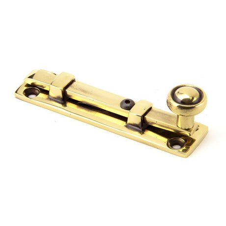 From The Anvil - Aged Brass 4" Universal Bolt | Sku. 92007 | Trade Door Handles.