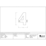From The Anvil - Aged Bronze Numeral 4 | Sku. 92014 | Trade Door Handles.