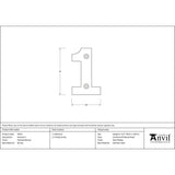From The Anvil - Polished Bronze Numeral 1 | Sku. 92021 | Trade Door Handles.