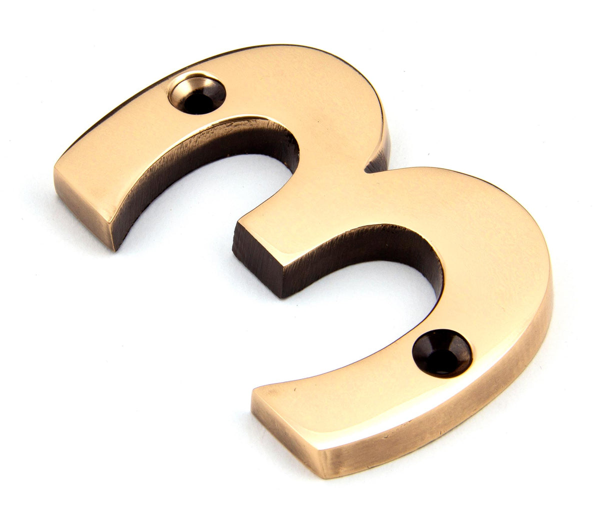 From The Anvil - Polished Bronze Numeral 3 | Sku. 92023 | Trade Door Handles.