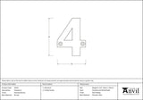 From The Anvil - Polished Bronze Numeral 4 | Sku. 92024 | Trade Door Handles.