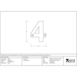 From The Anvil - Polished Bronze Numeral 4 | Sku. 92024 | Trade Door Handles.