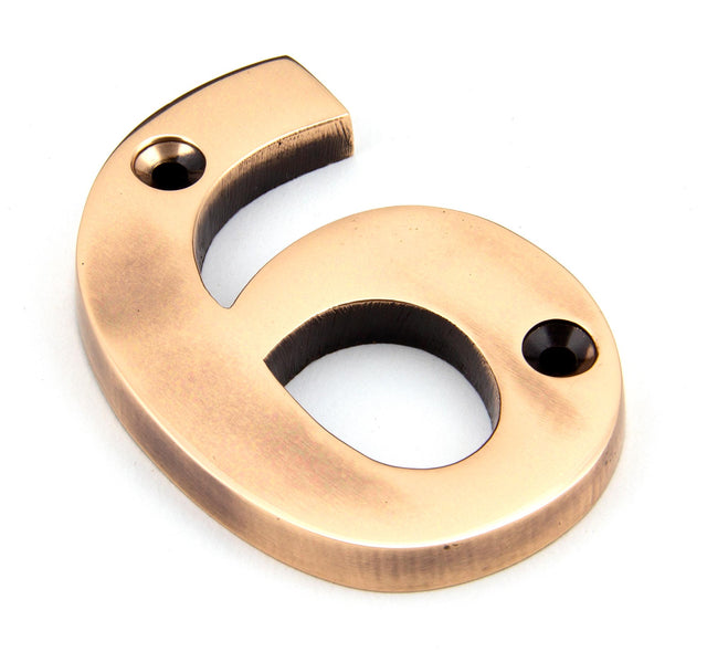 From The Anvil - Polished Bronze Numeral 6 | Sku. 92026 | Trade Door Handles.