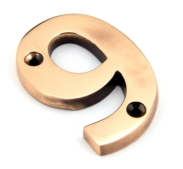 From The Anvil - Polished Bronze Numeral 9 | Sku. 92029 | Trade Door Handles.