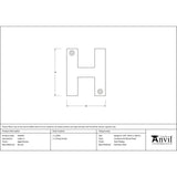 From The Anvil - Aged Bronze Letter H | Sku. 92030H | Trade Door Handles.