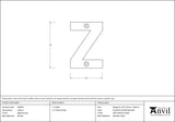 From The Anvil - Aged Bronze Letter Z | Sku. 92030Z | Trade Door Handles.