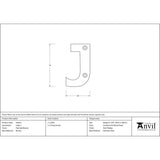 From The Anvil - Polished Bronze Letter J | Sku. 92031J | Trade Door Handles.