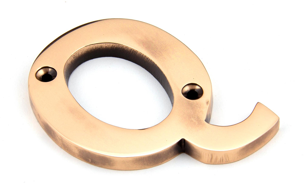 From The Anvil - Polished Bronze Letter Q | Sku. 92031Q | Trade Door Handles.