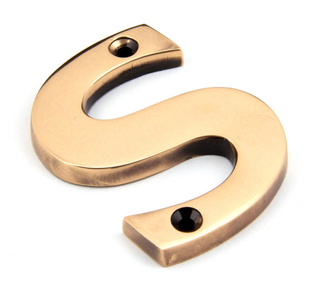 From The Anvil - Polished Bronze Letter S | Sku. 92031S | Trade Door Handles.