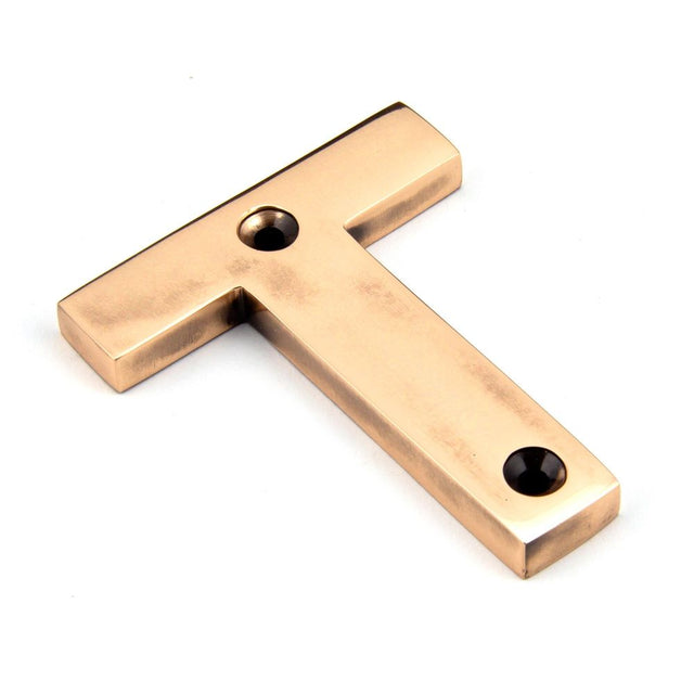 From The Anvil - Polished Bronze Letter T | Sku. 92031T | Trade Door Handles.
