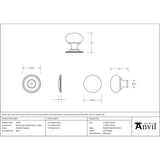 From The Anvil - Polished Chrome Mushroom Cabinet Knob 32mm | Sku. 92032 | Trade Door Handles.