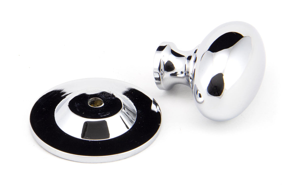 From The Anvil - Polished Chrome Oval Cabinet Knob 40mm | Sku. 92033 | Trade Door Handles.