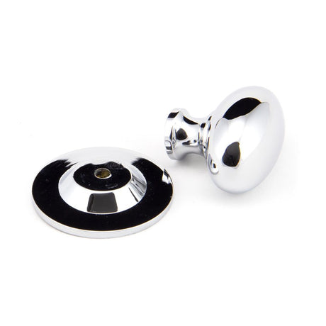 From The Anvil - Polished Chrome Oval Cabinet Knob 40mm | Sku. 92033 | Trade Door Handles.