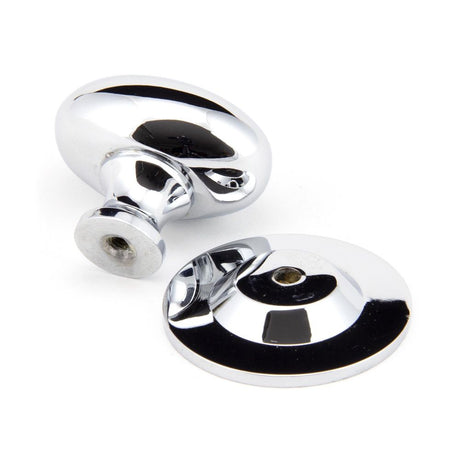 From The Anvil - Polished Chrome Oval Cabinet Knob 40mm | Sku. 92033 | Trade Door Handles.