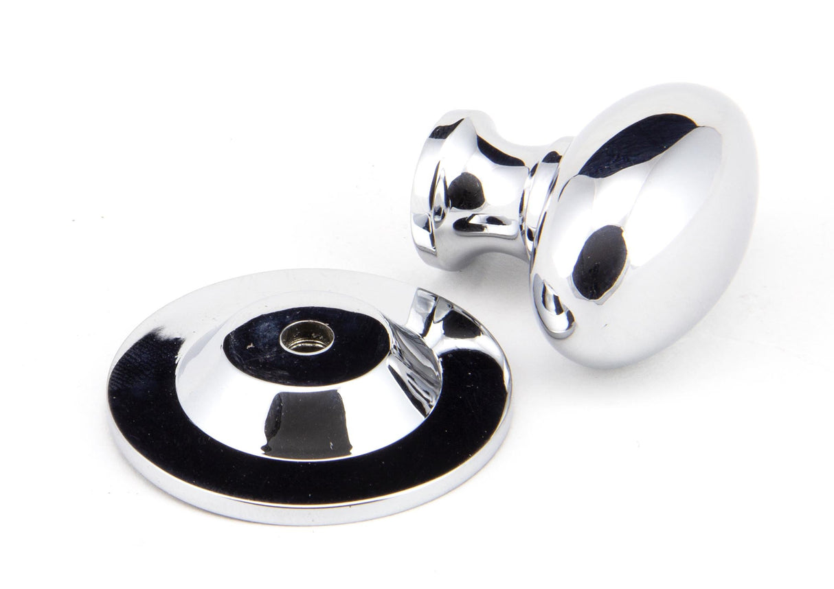 From The Anvil - Polished Chrome Oval Cabinet Knob 33mm | Sku. 92034 | Trade Door Handles.