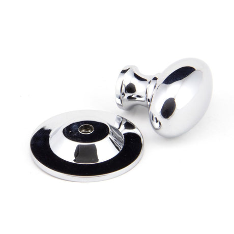 From The Anvil - Polished Chrome Oval Cabinet Knob 33mm | Sku. 92034 | Trade Door Handles.