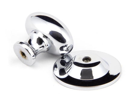 From The Anvil - Polished Chrome Oval Cabinet Knob 33mm | Sku. 92034 | Trade Door Handles.