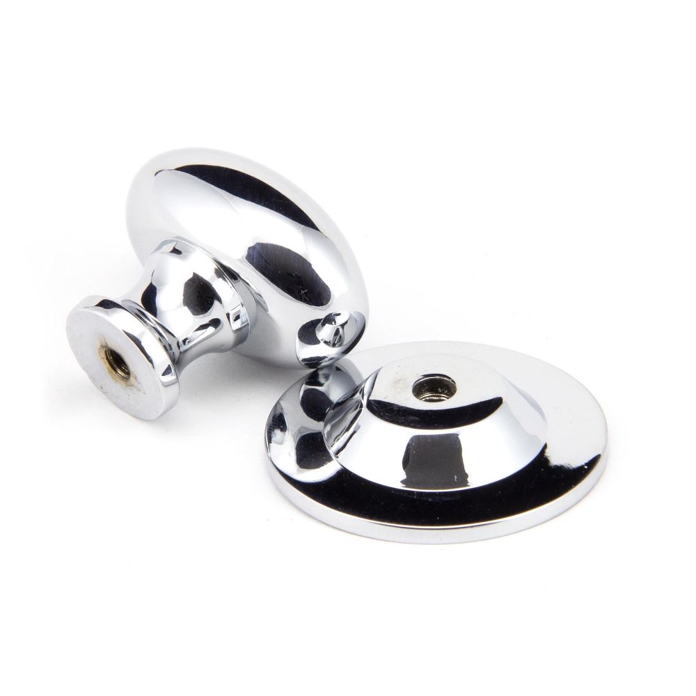 From The Anvil - Polished Chrome Oval Cabinet Knob 33mm | Sku. 92034 | Trade Door Handles.