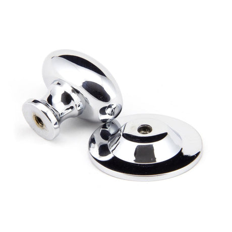From The Anvil - Polished Chrome Oval Cabinet Knob 33mm | Sku. 92034 | Trade Door Handles.