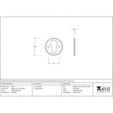 From The Anvil - External Beeswax Regency Euro Escutcheon | Sku. 92073 | Trade Door Handles.