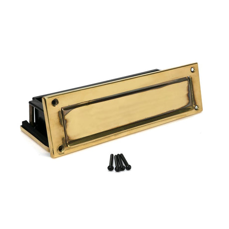 From The Anvil - Aged Brass Traditional Letterbox | Sku. 92127 | Trade Door Handles.