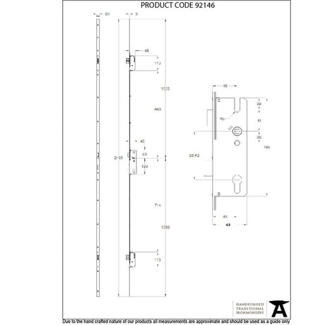 From The Anvil - BZP Winkhaus 2.1m Thunderbolt Espag Lock 45mmBS | Sku. 92146 | Trade Door Handles.