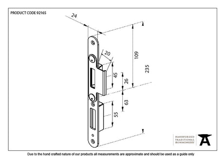 From The Anvil - BZP Winkhaus Centre Latch Keep LH 56mm Door | Sku. 92165 | Trade Door Handles.