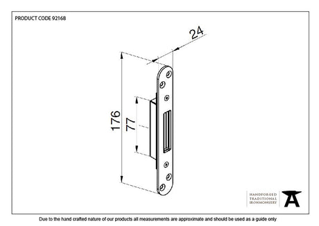 From The Anvil - BZP Winkhaus Standard Hook Keep | Sku. 92168 | Trade Door Handles.