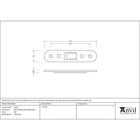 From The Anvil - BZP Winkhaus Adjustable Keep | Sku. 93223 | Trade Door Handles.