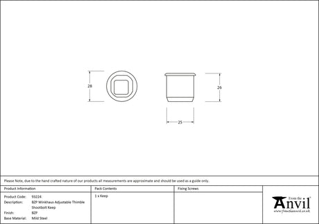 From The Anvil - BZP Adjustable Thimble Shootbolt Keep | Sku. 93224 | Trade Door Handles.