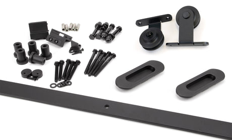 From The Anvil - 100kg Black (Top Mount) Sliding Door Hardware Kit (2m Track) | Sku. 93230 | Trade Door Handles.