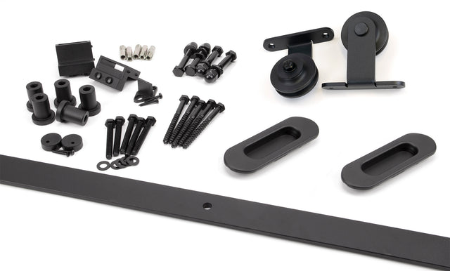 From The Anvil - 100kg Black (Top Mount) Sliding Door Hardware Kit (3m Track) | Sku. 93231 | Trade Door Handles.